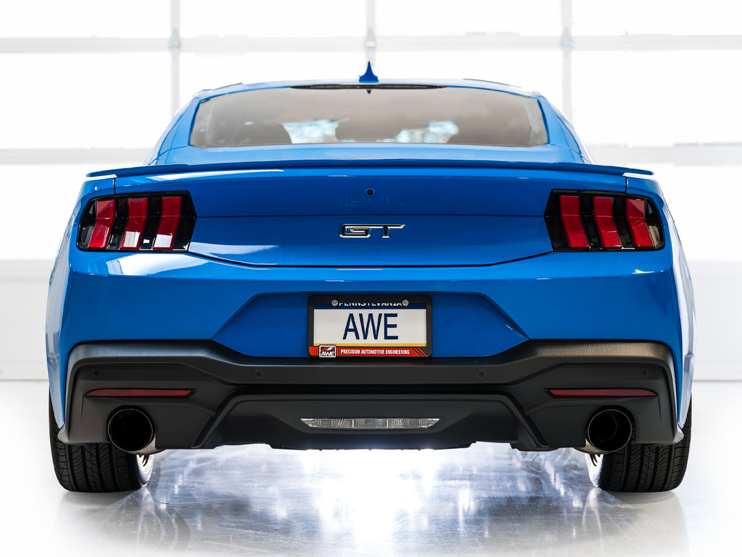 AWE Track Edition Exhaust for S650 Ford Mustang GT Fastback - Dual Diamond Black Tips