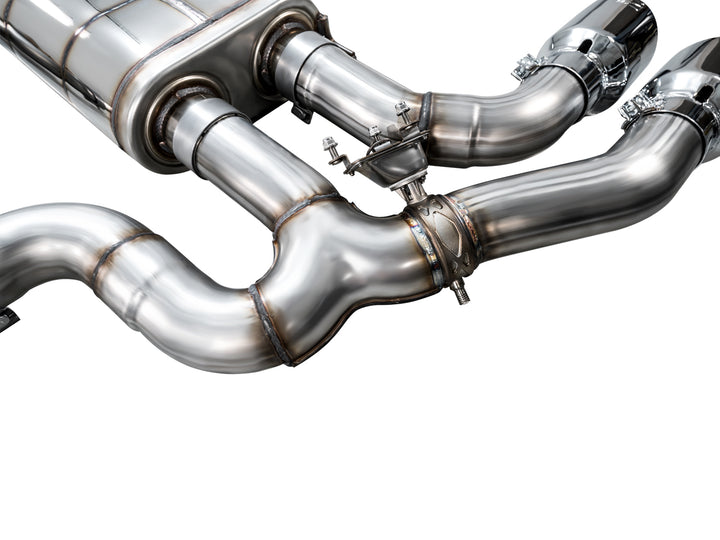 AWE Valved SwitchPath™ Axleback Exhaust for BMW F97 X3 M / F98 X4 M - Chrome Silver Tips