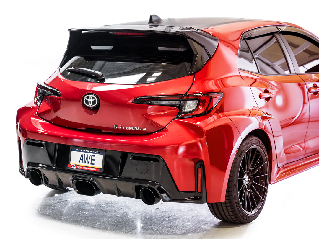 AWE Track Edition Exhaust for GR Corolla - Diamond Black Tips