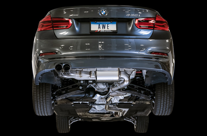 AWE Touring Edition Axle-back Exhaust for BMW F3X 28i / 30i, Single Side - Chrome Silver Tips (80mm)