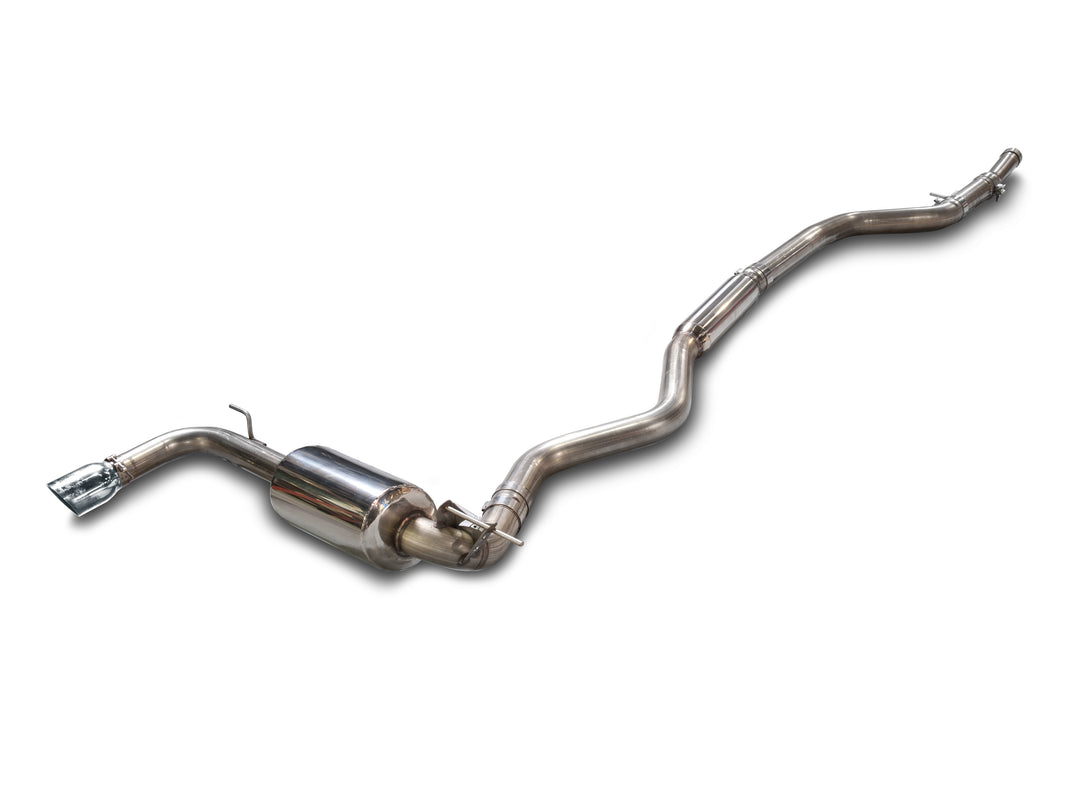 AWE Touring Edition Exhaust + Performance Mid Pipe for BMW F30 320i, Single Side - Chrome Silver Tip (102mm)