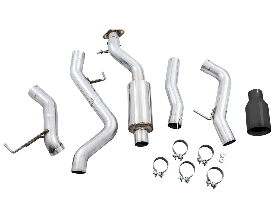 AWE 0FG Catback Exhaust for Ford Bronco with BashGuard™ - Single 5" Diamond Black Tip