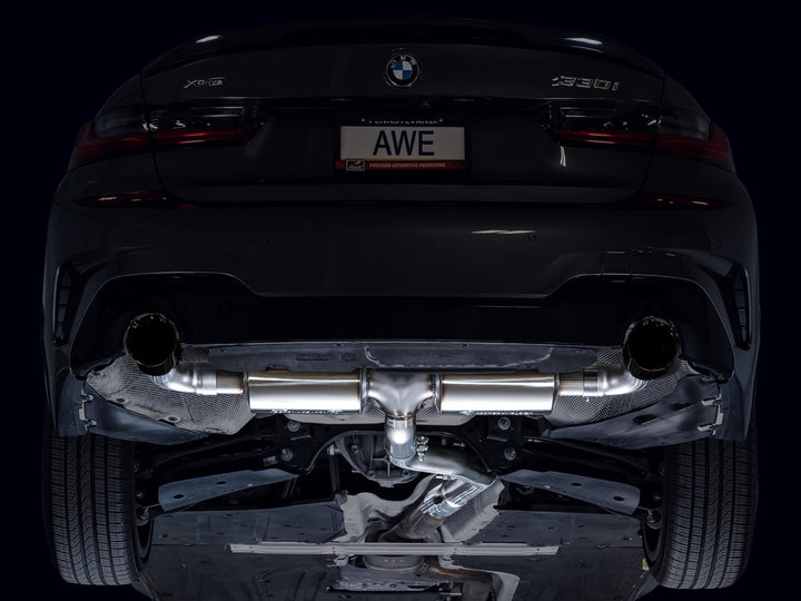 AWE Touring Edition Axle Back Exhaust for BMW G2X 330i/430i - Diamond Black