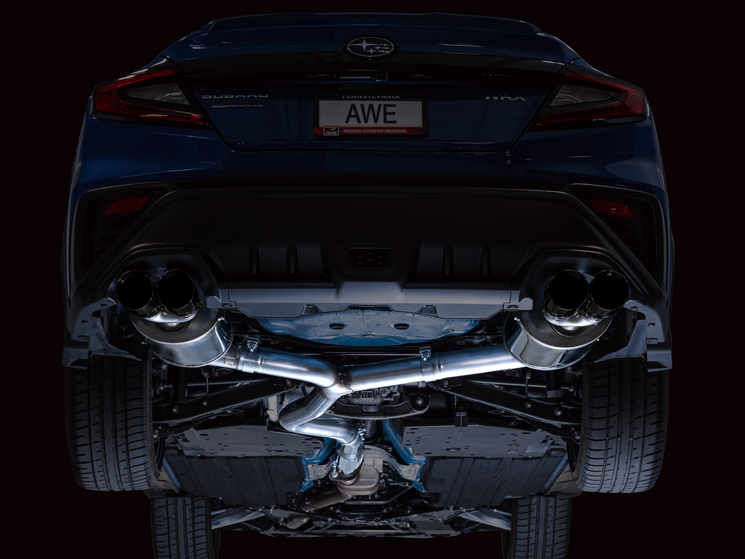 AWE Touring Edition Exhaust for VB Subaru WRX - Diamond Black Tips