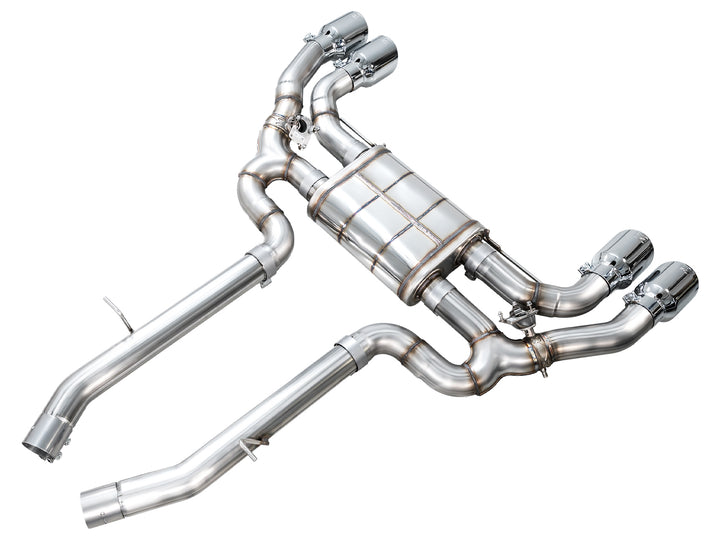 AWE Valved SwitchPath™ Axleback Exhaust for BMW F97 X3 M / F98 X4 M - Chrome Silver Tips