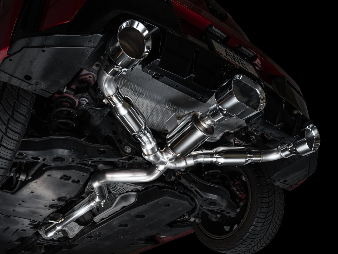 AWE Track Edition Exhaust for GR Corolla - Chrome Silver Tips