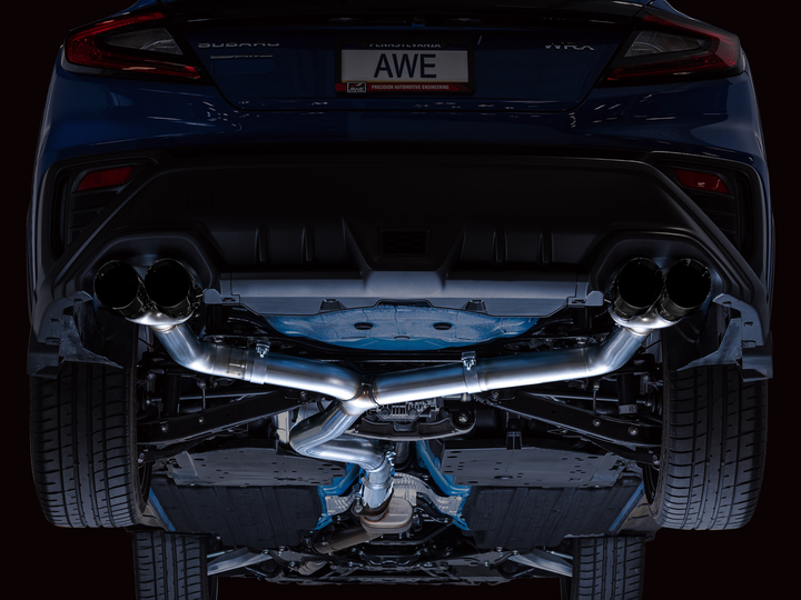 AWE Track Edition Exhaust for VB Subaru WRX - Diamond Black Tips