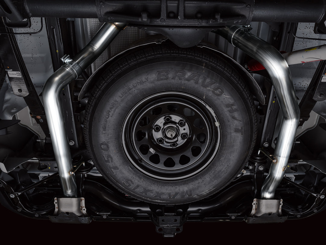 AWE 0FG Catback Split Rear Exit Exhaust for 4th Gen Silverado/Sierra 1500 6.2L (with bumper cutouts) - OE Tips