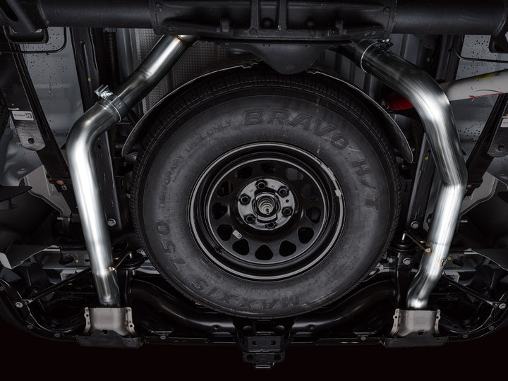 AWE 0FG Catback Split Rear Exit Exhaust for 4th Gen Silverado/Sierra 1500 6.2L (with bumper cutouts) - OE Tips