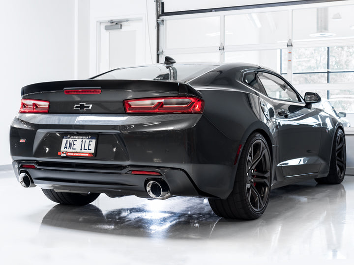 AWE Track Edition Axle-back Exhaust for Gen6 Camaro SS / LT1 - Chrome Silver Tips (Dual Outlet)