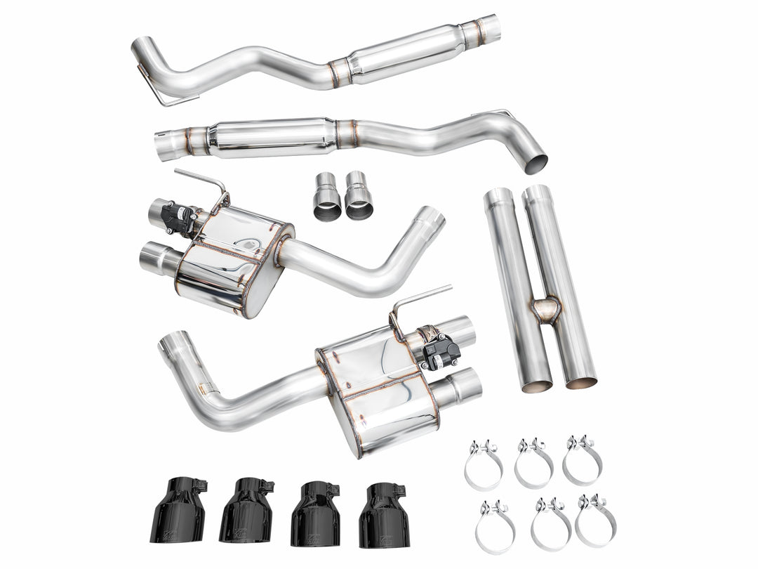 AWE SwitchPath™ Exhaust for S650 Ford Mustang GT Fastback - Quad Diamond Black Tips