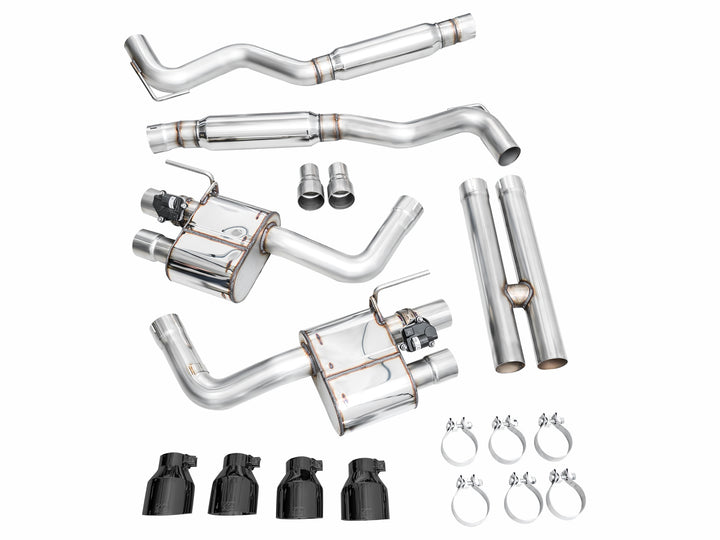 AWE SwitchPath™ Exhaust for S650 Ford Mustang GT Fastback - Quad Diamond Black Tips