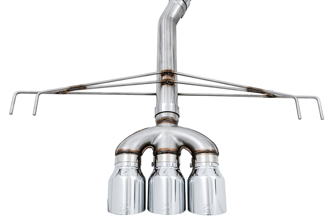 AWE Track Edition Exhaust for FK8 Civic Type R (includes Front Pipe) - Triple Chrome Silver Tips