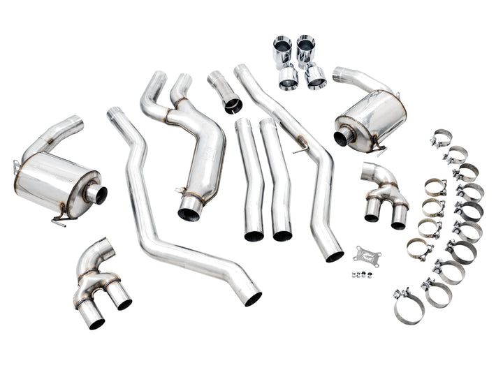 AWE Non-Resonated Touring Edition Exhaust for G2X M340i / M440i - Chrome Silver Tips