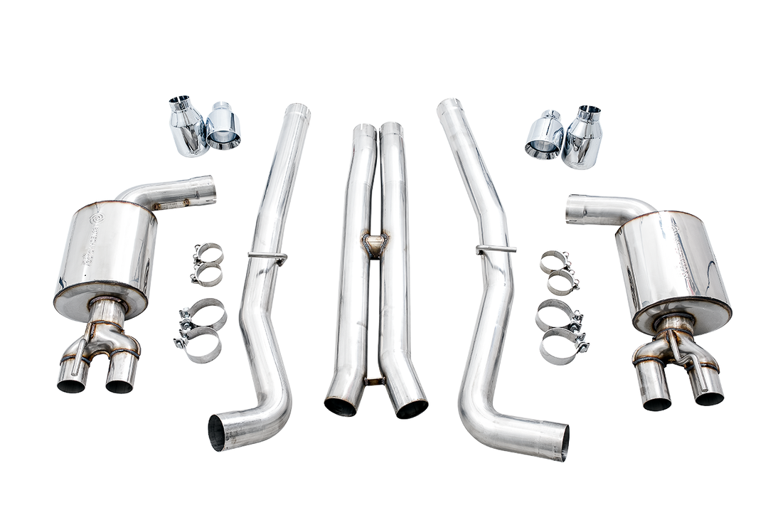 AWE Touring Edition Exhaust for 17+ Challenger 5.7 - Chrome Silver Quad Tips