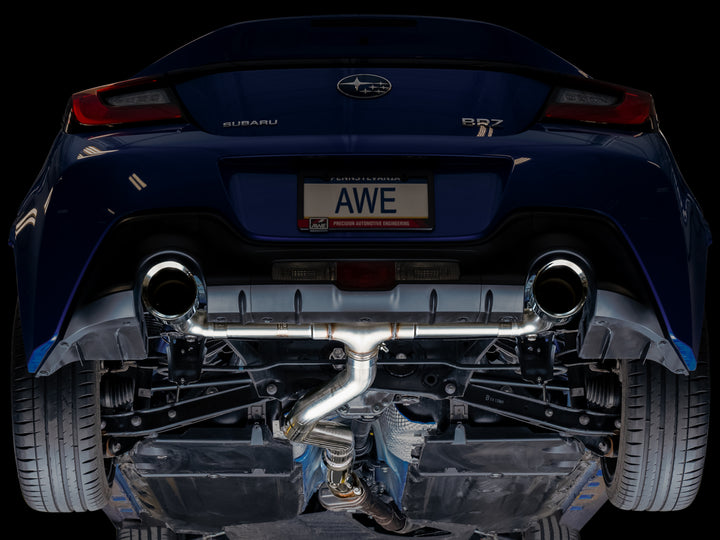 AWE Track Edition Exhaust for Subaru BRZ / Toyota GR86 / Toyota 86 / Scion FR-S - Chrome Silver Tips