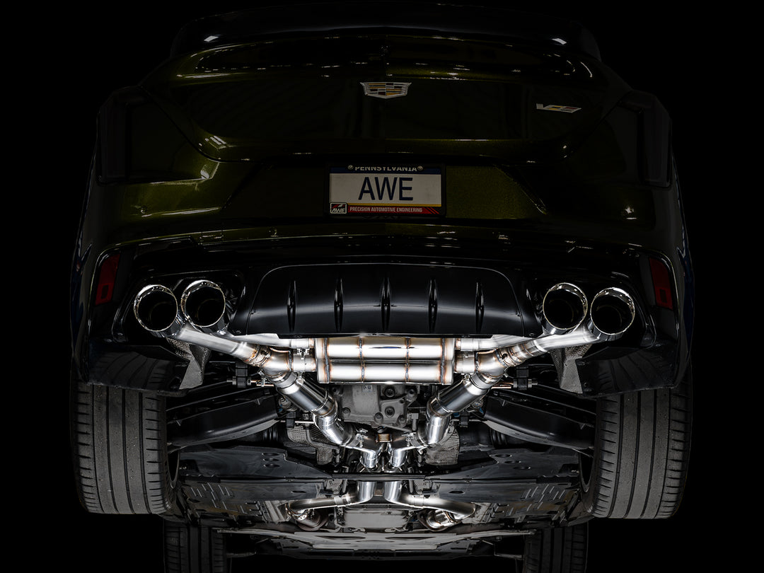 AWE SwitchPath™ Exhaust for Cadillac CT4-V Blackwing - Chrome Silver Tips