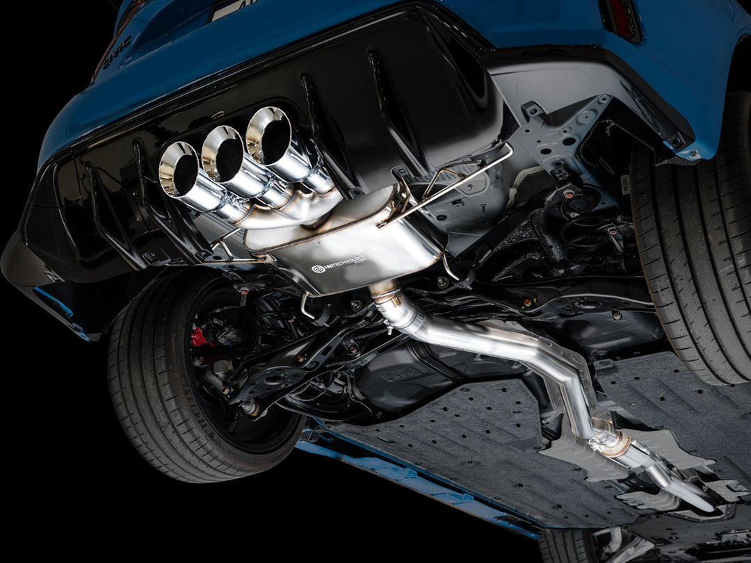 AWE Touring Edition Exhaust for FL5 Civic Type R - Triple Chrome Silver Tips