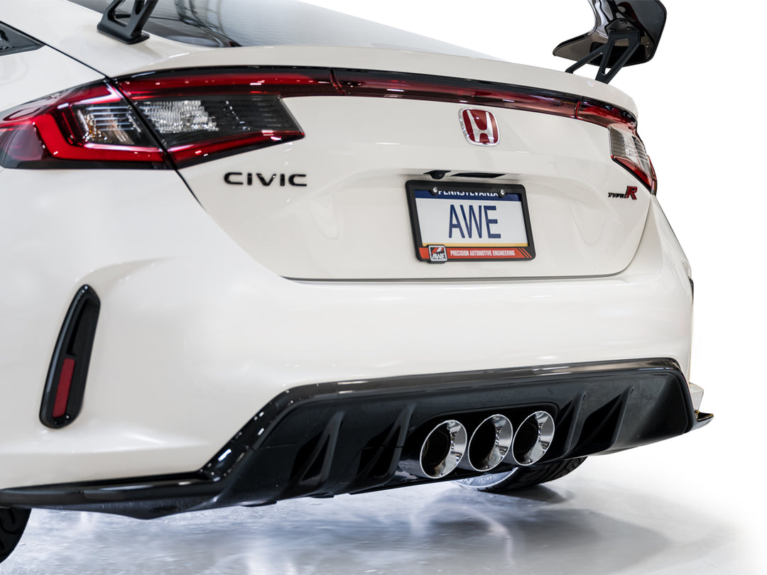 AWE Touring Edition Exhaust for FL5 Civic Type R - Triple Chrome Silver Tips