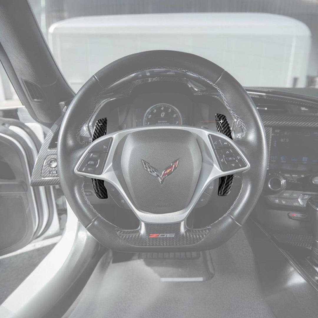 Corvette C7 Carbon Fiber Factory Extended Style Paddle Shifter Extensions