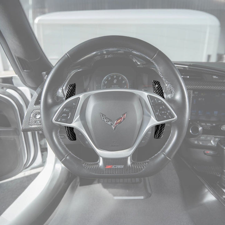 Corvette C7 Carbon Fiber Factory Extended Style Paddle Shifter Extensions