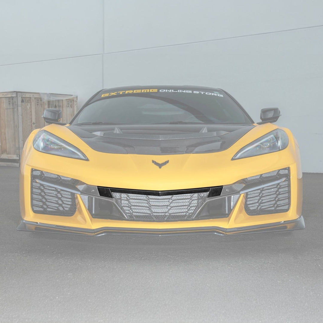 Corvette C8 Carbon Fiber Front Grille Tow Cover Kit