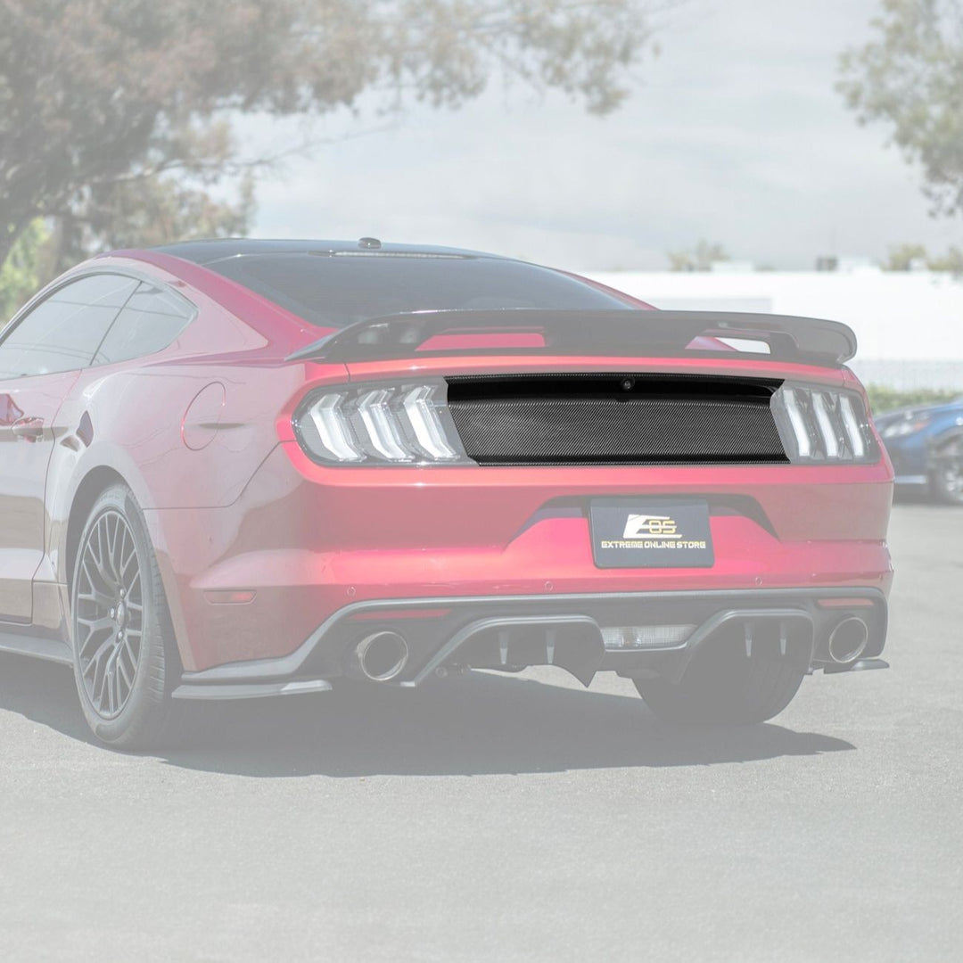 2015-2017 Ford Mustang Carbon Fiber Factory Style Rear Trunk Deck Lid Applique Panel Cover Overlay