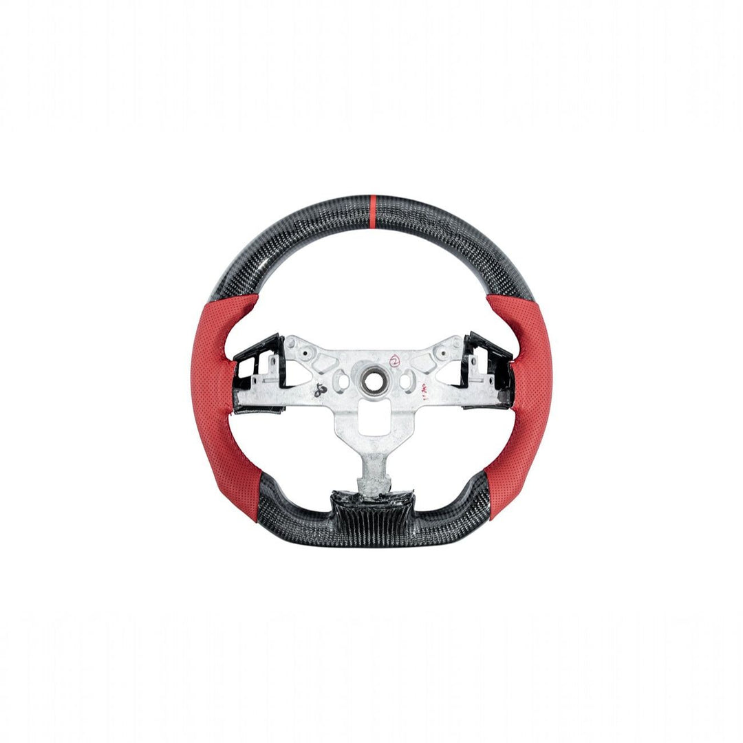 Corvette C6 Carbon Fiber Round Top Flat Bottom Steering Wheel &amp; Control Covers