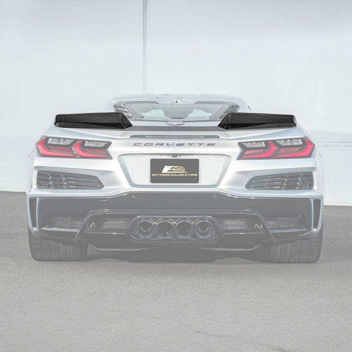 Corvette C8 Carbon Fiber Rear Wing Spoiler with Extended Winglets