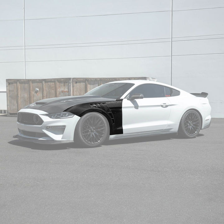 2018-2023 Ford Mustang Dry Carbon Fiber GT500 Style Side Vented Fender Pair