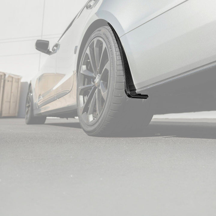 2016-2019 Cadillac ATS-V Dry Carbon Fiber Rear Mud Flaps Splash Guards
