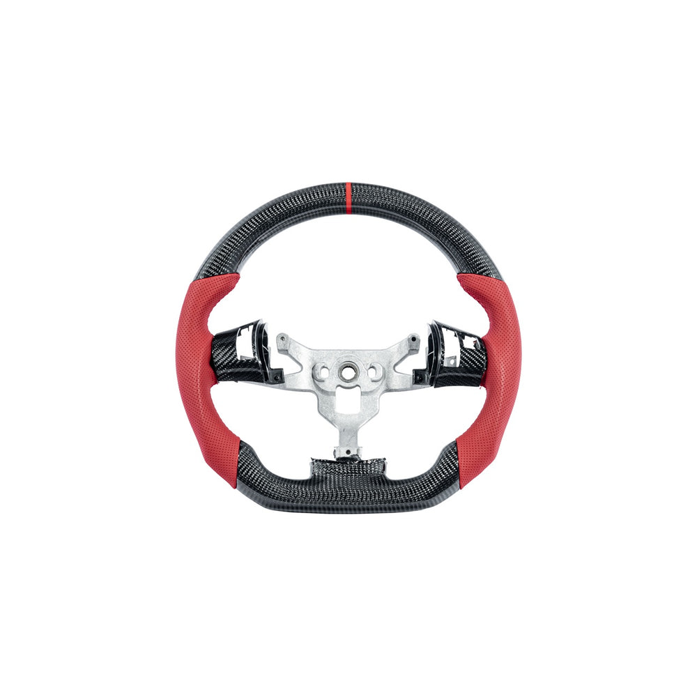 Corvette C6 Carbon Fiber Round Top Flat Bottom Steering Wheel & Control Covers