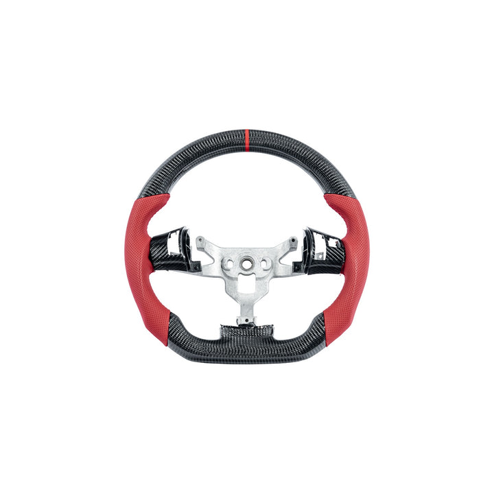 Corvette C6 Carbon Fiber Round Top Flat Bottom Steering Wheel &amp; Control Covers