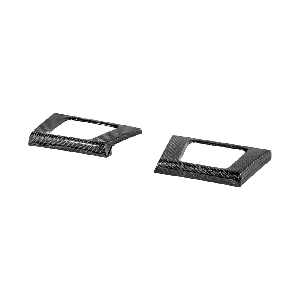 2021-2026 Ford F-150 / F-150 Lightning Dry Carbon Fiber Rear Door Side Storage Cup Holder Cover Overlays