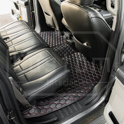 2015+ Ford F-150 Premium Honeycomb Leather Floor Mat Liners