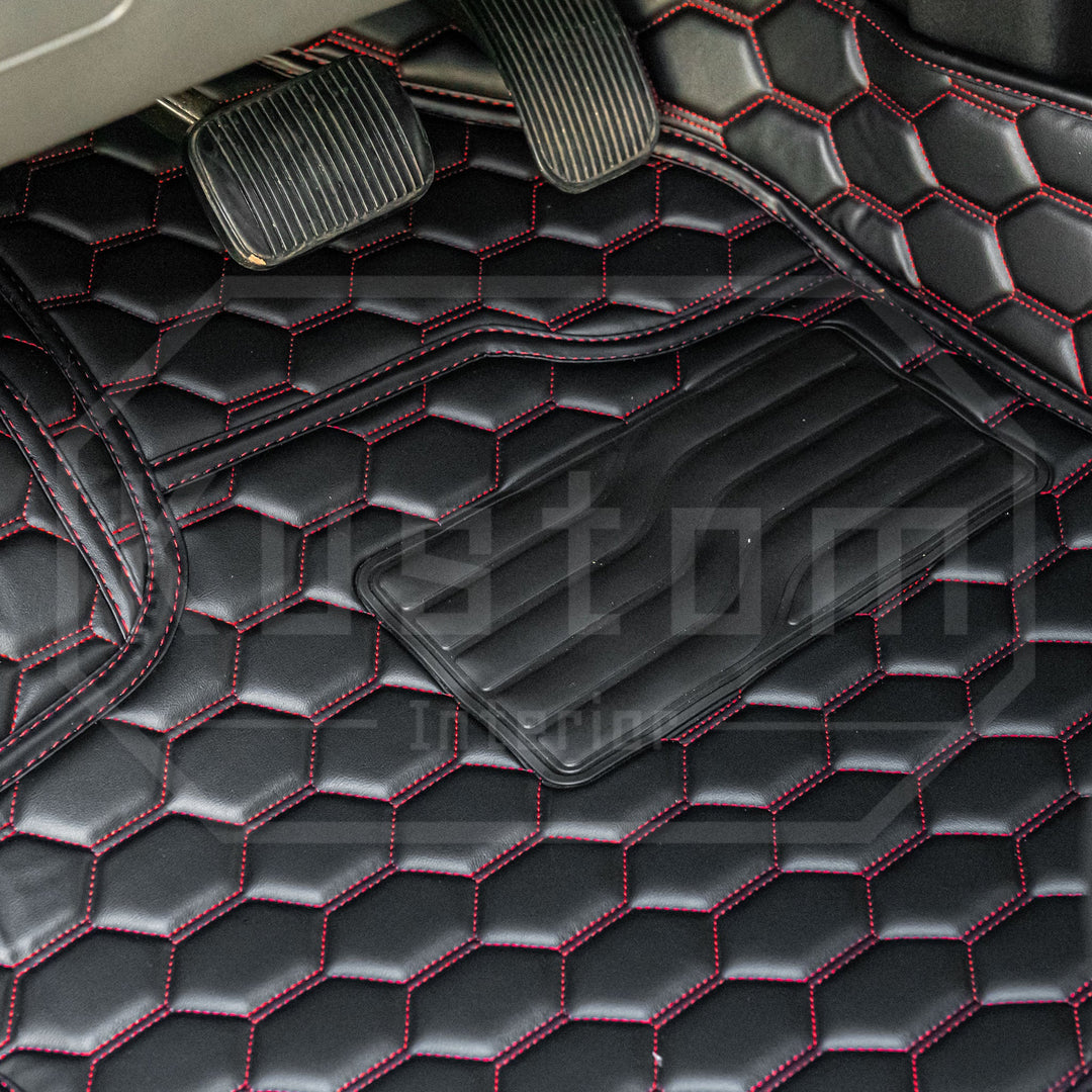 2015+ Ford F-150 Premium Honeycomb Leather Floor Mat Liners