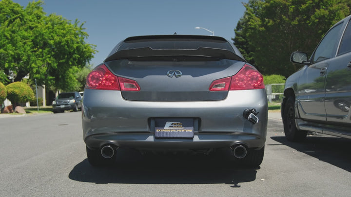 2007-2014 Infiniti G35 G37 Sedan Muffler Delete Axle Back Dual Burnt Tips Exhaust