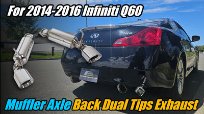 2009-21 Nissan 370Z Z34 Muffler Delete Axle Back 4.5" Dual Tips Exhaust