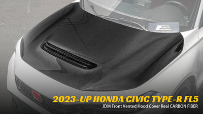 2023-Up Honda Civic Type-R Carbon Fiber Front Vented Bumper Hood Cover