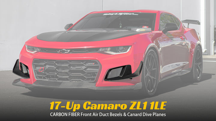 2019-24 Camaro ZL1 1LE Dry Cabon Fiber Front Air Duct Bezels &amp; Canard Dive Planes