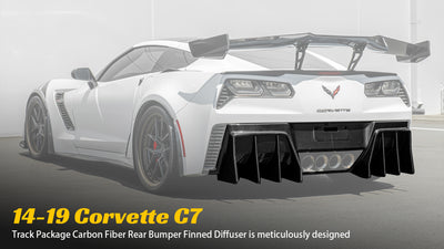 Corvette C7 Track Package Rear Bumper Finned Diffuser