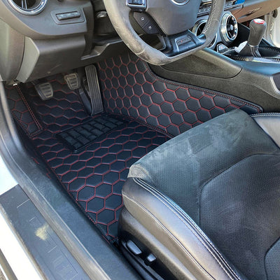 6th Gen Camaro Honeycomb Leather Floor Mat