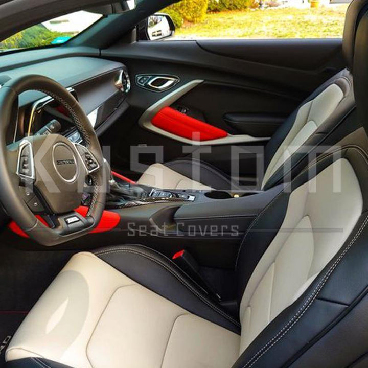 6th Gen Camaro Custom Two-Tone Leather Seat Covers - Extreme Online Store