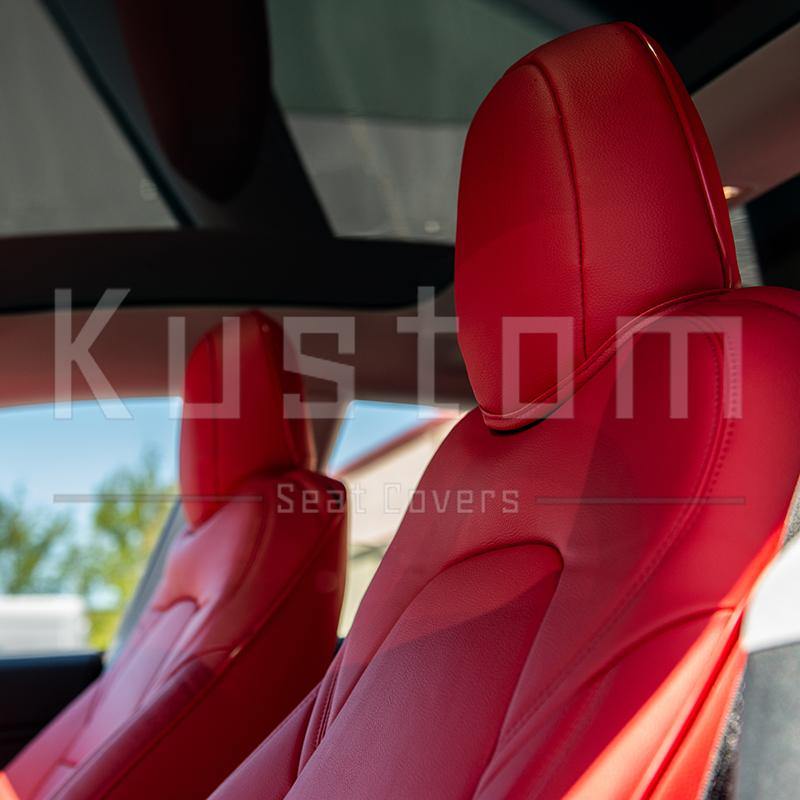 2017-21 Tesla Model 3 Two-tone Custom Leather Seat Covers - Extreme Online Store