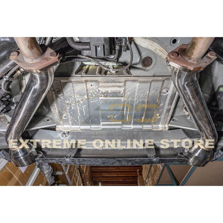 2017-Up Infiniti Q60 Muffler Delete Axle Back Double Wall Dual Tips Exhaust - Extreme Online Store