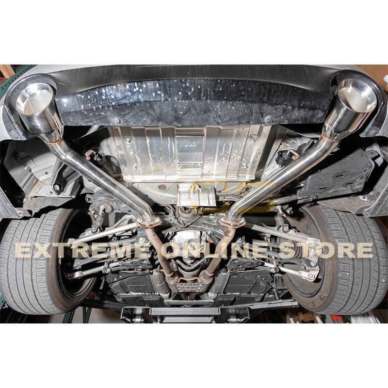 2017-Up Infiniti Q60 Muffler Delete Axle Back Double Wall Dual Tips Exhaust - Extreme Online Store