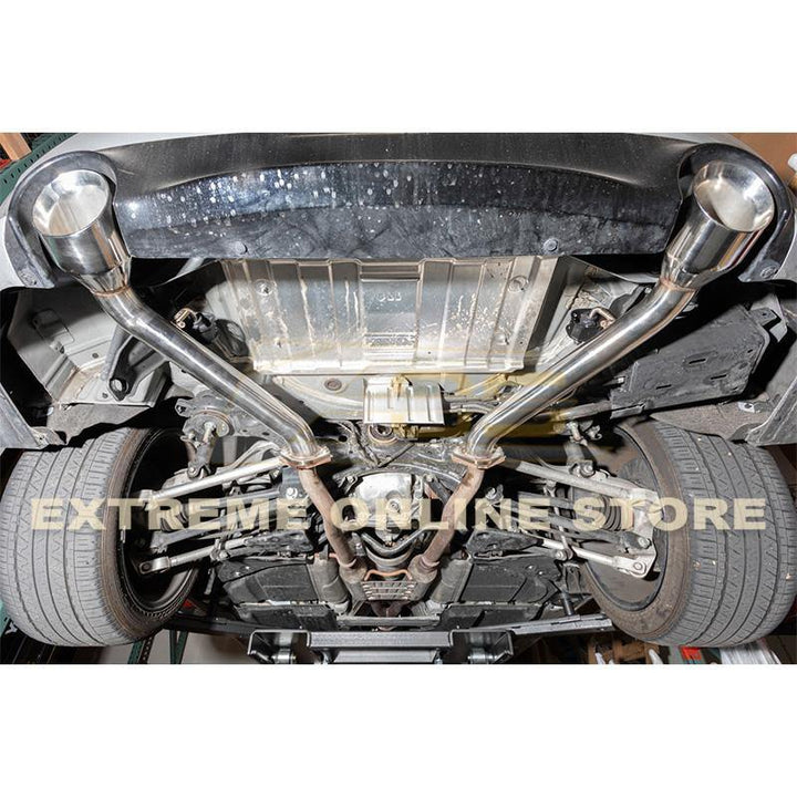 2017-Up Infiniti Q60 Muffler Delete Axle Back Double Wall Dual Tips Exhaust - Extreme Online Store