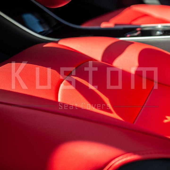 2017-21 Tesla Model 3 Two-tone Custom Leather Seat Covers - Extreme Online Store