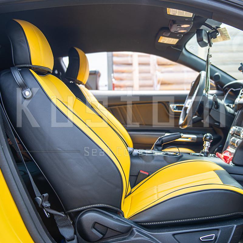 2015-Up Ford Mustang Two-tone Leather Seat Covers - Extreme Online Store