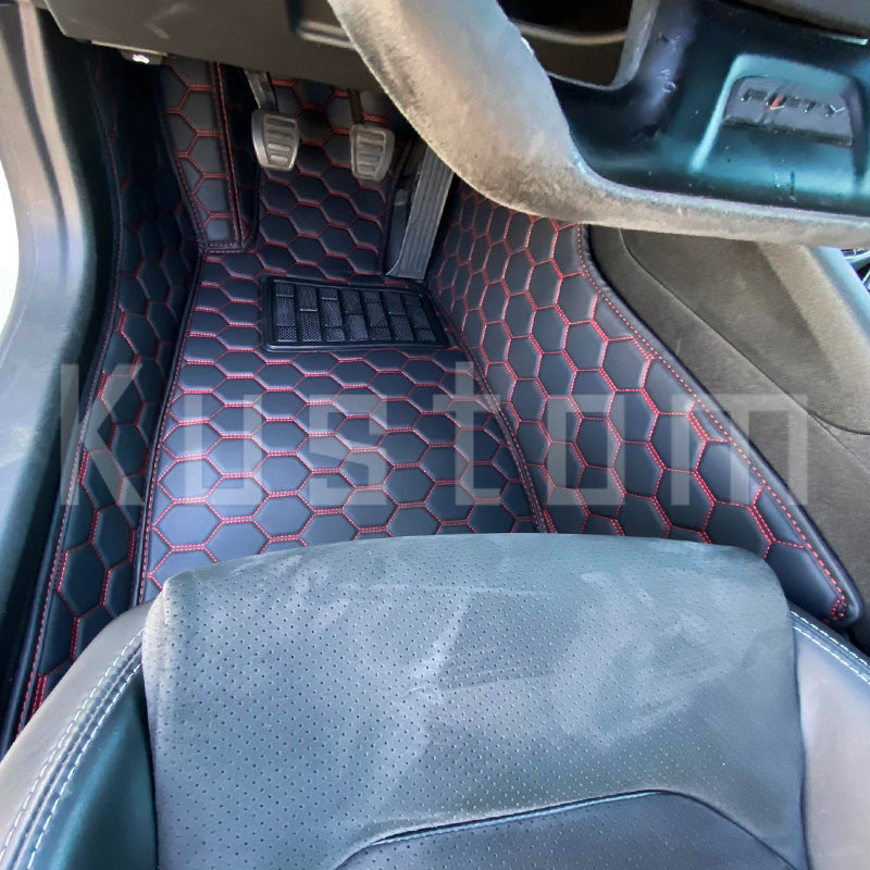 6th Gen Camaro Honeycomb Leather Floor Mat